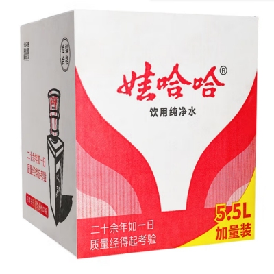 娃哈哈 純凈水飲用水 5.5L*4桶裝計價單位：箱